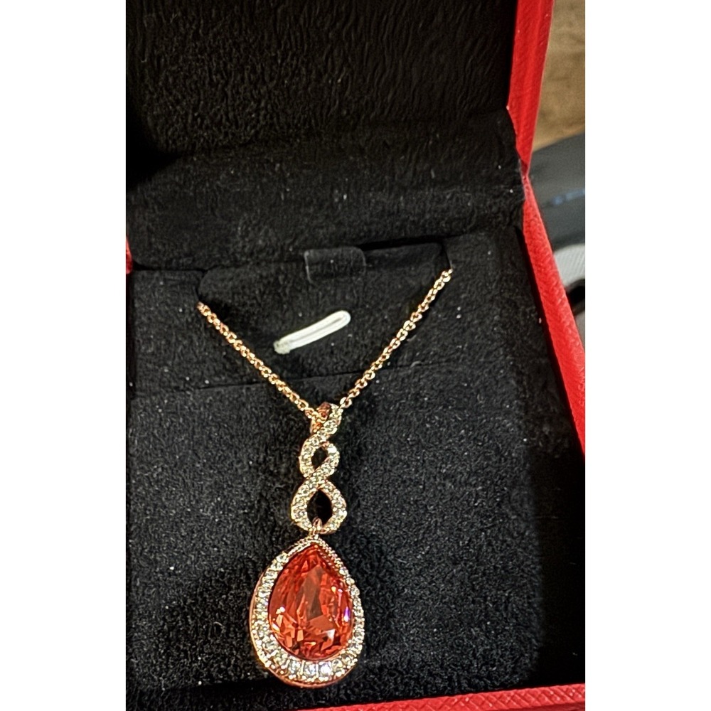 Lady Colour - Women Teardrop Pendant Necklace Rose Gold Necklace - NEW